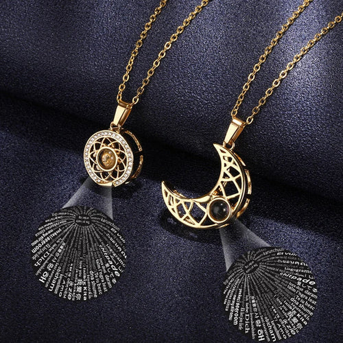 Collar Y Anillo Sol y Luna 100 idiomas (2x1)